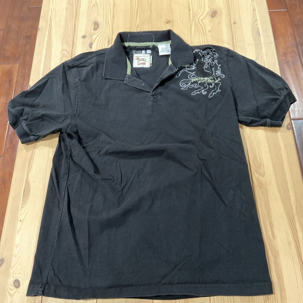 Y2K Triple Five Soul Men’s Polo Size Large Stitched Embroidered